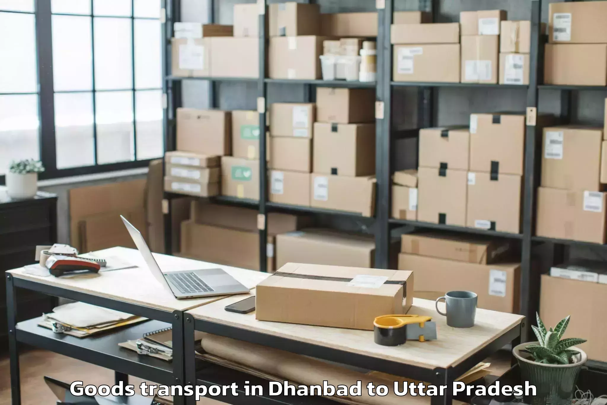 Book Your Dhanbad to Sahjanwa Goods Transport Today